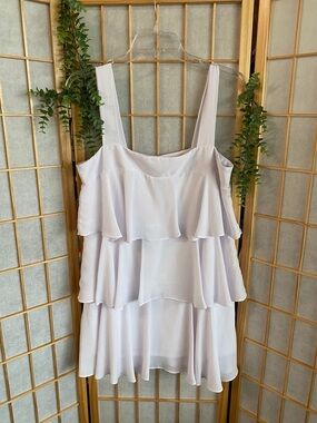 Adrienne Light Lavender Tiered Ruffle Mini Dress